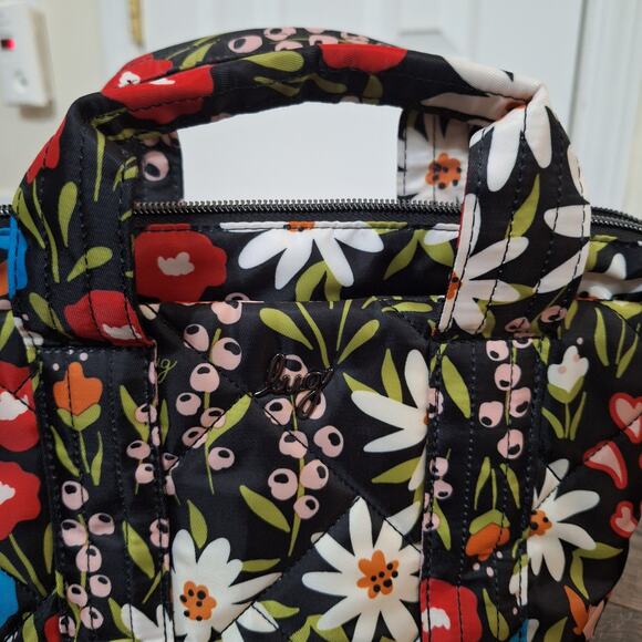 New Lug Dori Mini Tote Crossbody Floral Black Bag Purse - Picture 8 of 8